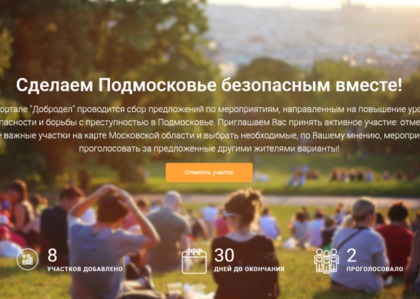 На "Доброделе" стартовало голосование "Сделаем Подмосковье безопасным вместе!"